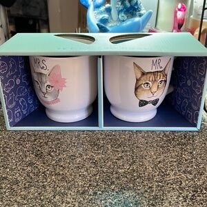MR. AND MRS. CAT COFFEE MUG SET